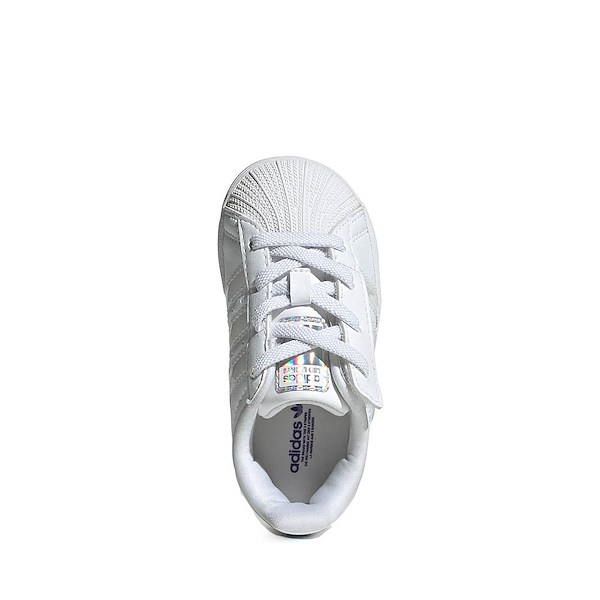 alternate view adidas Superstar LED Lights Comfort Closure Elastic Laces Athletic Shoe - Baby / Toddler - White / White / WhiteALT2
