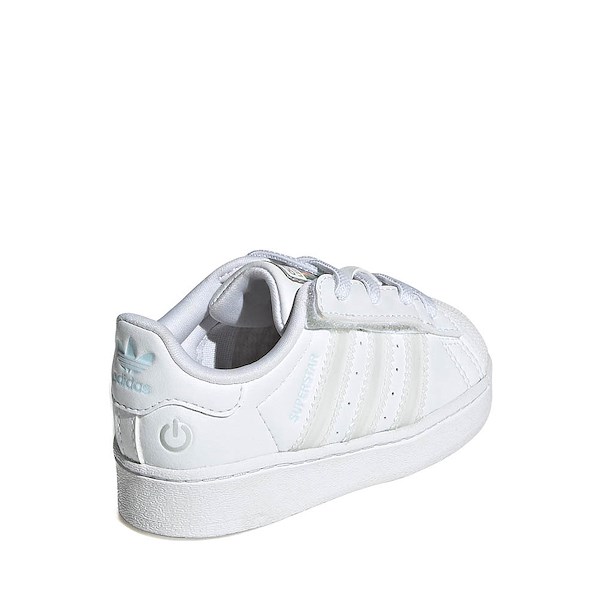 alternate view adidas Superstar LED Lights Comfort Closure Elastic Laces Athletic Shoe - Baby / Toddler - White / White / WhiteALT4