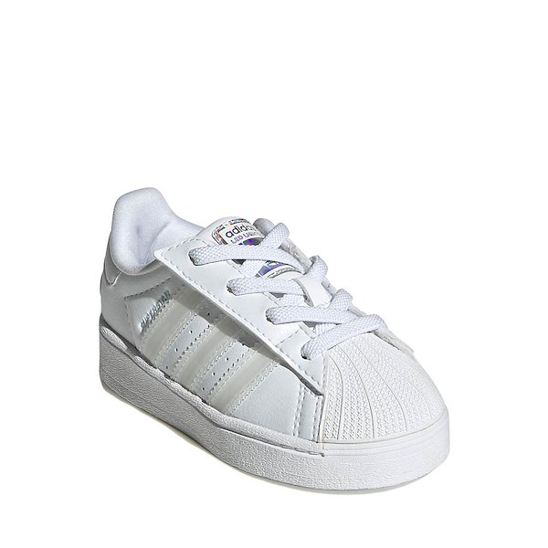 alternate view adidas Superstar LED Lights Comfort Closure Elastic Laces Athletic Shoe - Baby / Toddler - White / White / WhiteALT5