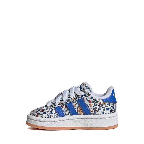 alternate view adidas x Liberty London Campus '00s Comfort Closure Elastic Laces Athletic Shoe - Baby / Toddler - Blue / Multicolor / Off WhiteALT1