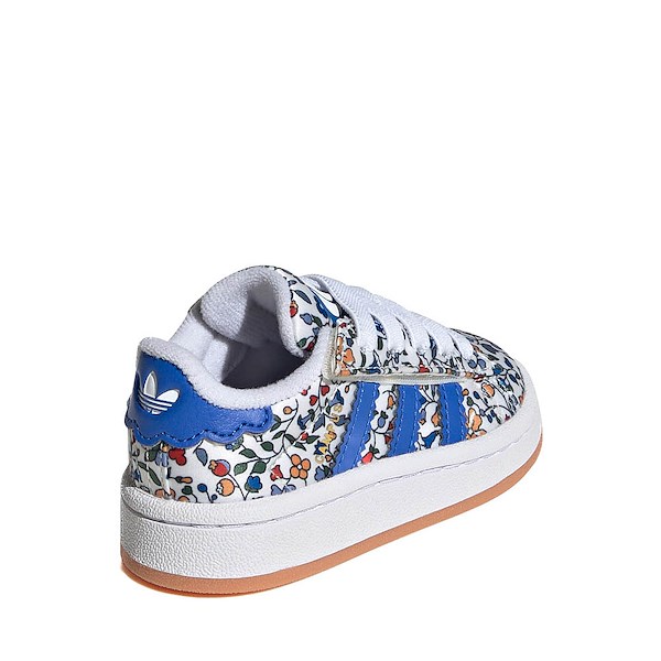 alternate view adidas x Liberty London Campus '00s Comfort Closure Elastic Laces Athletic Shoe - Baby / Toddler - Blue / Multicolor / Off WhiteALT4