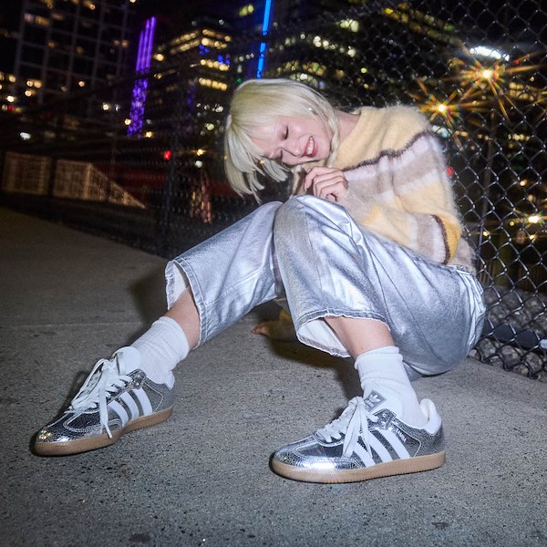 alternate view Womens adidas Samba OG Athletic Shoe - Silver Metallic / White / Core WhiteALT1B