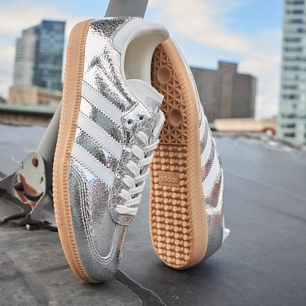 alternate view Womens adidas Samba OG Athletic Shoe - Silver Metallic / White / Core WhiteHERO