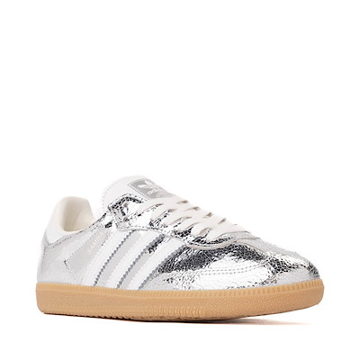 靴 adidas Originals Women's Samba OG Silver Adidas Women's Samba OG Silver Metallic/Cloud White/Core