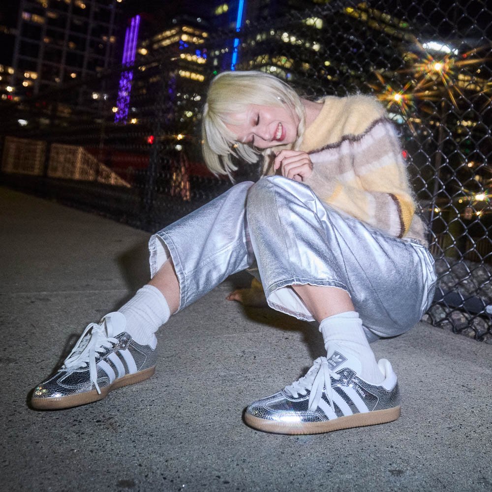 Womens adidas Samba OG Athletic Shoe - Silver Metallic / White / Core White  | Journeys