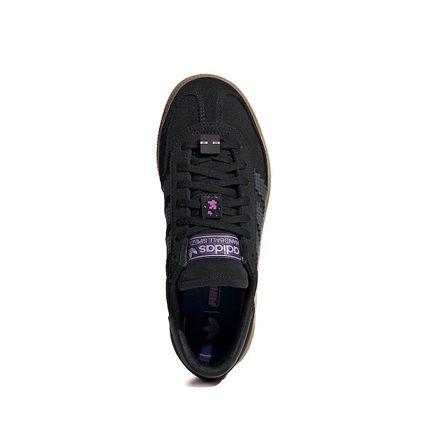 alternate view adidas x Minecraft Handball Spezial Comfort Closure Elastic Laces Athletic Shoe - Little Kid - Core Black / GumALT2