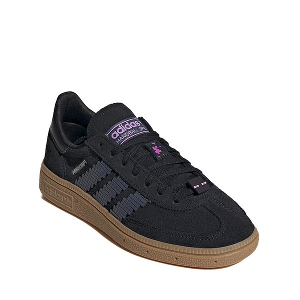 alternate view adidas x Minecraft Handball Spezial Comfort Closure Elastic Laces Athletic Shoe - Little Kid - Core Black / GumALT5
