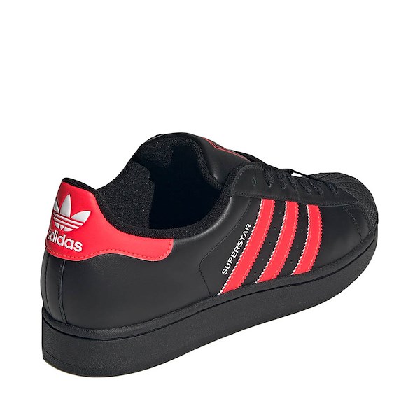 alternate view adidas Superstar II Athletic Shoe - Core Black / Lucid Red / WhiteALT4
