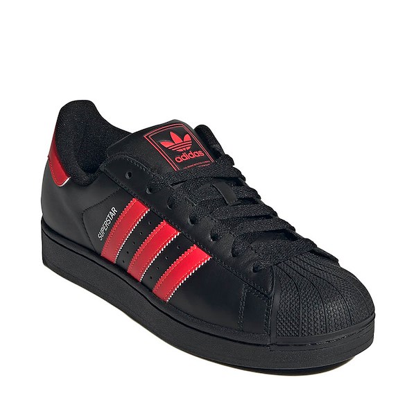 alternate view adidas Superstar II Athletic Shoe - Core Black / Lucid Red / WhiteALT5