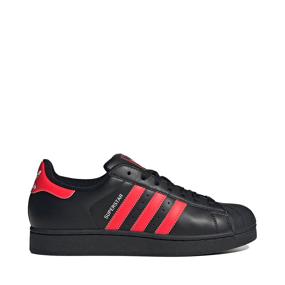 adidas Superstar II Athletic Shoe - Core Black / Lucid Red / White