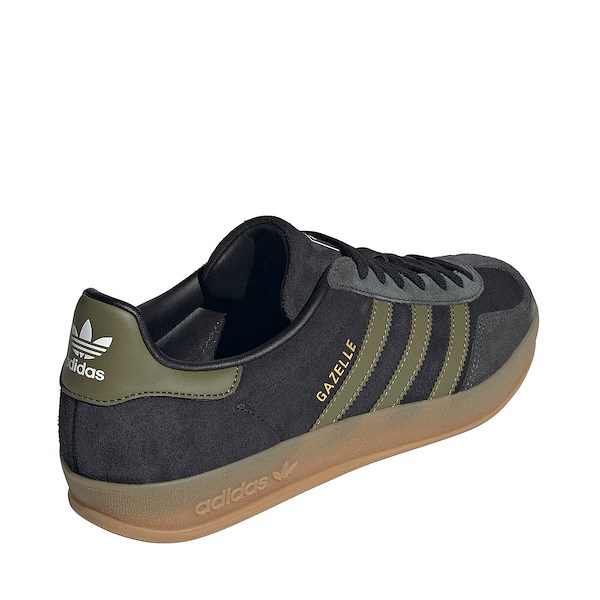alternate view Mens adidas Gazelle Indoor Athletic Shoe - Core Black / Focus Olive / CarbonALT4