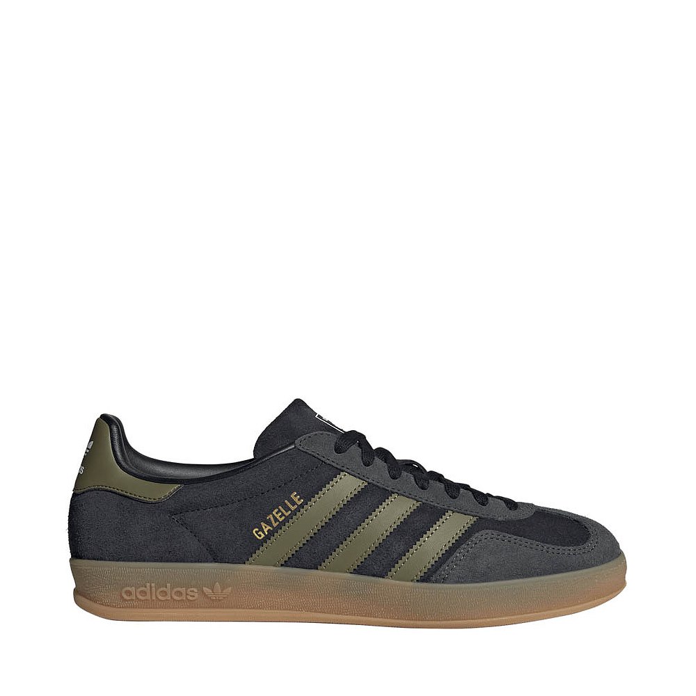 Mens adidas Gazelle Indoor Athletic Shoe - Core Black / Focus Olive / Carbon