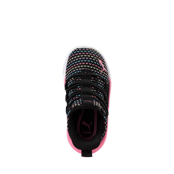 alternate view PUMA One4All 2.0 Multi Knit Slip-On Athletic Shoe - Baby / Toddler - Black / Fast PinkALT2