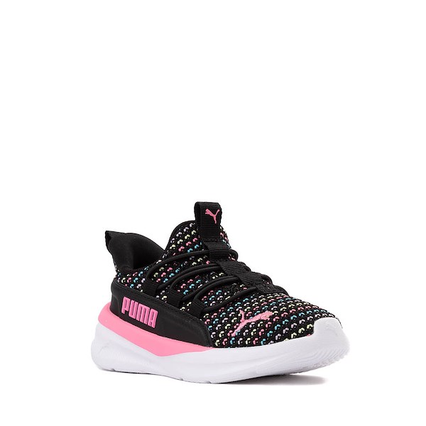 alternate view PUMA One4All 2.0 Multi Knit Slip-On Athletic Shoe - Baby / Toddler - Black / Fast PinkALT5