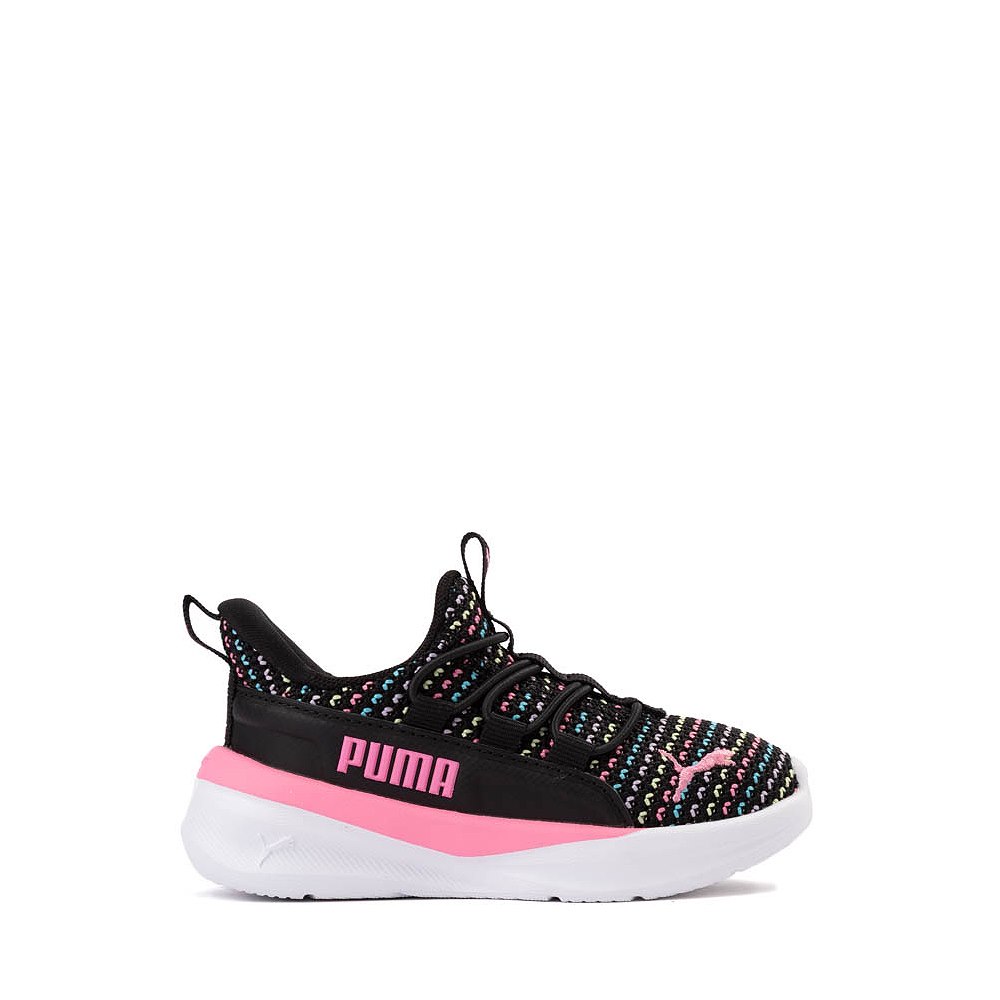 PUMA One4All 2.0 Multi Knit Slip-On Athletic Shoe - Baby / Toddler - Black / Fast Pink