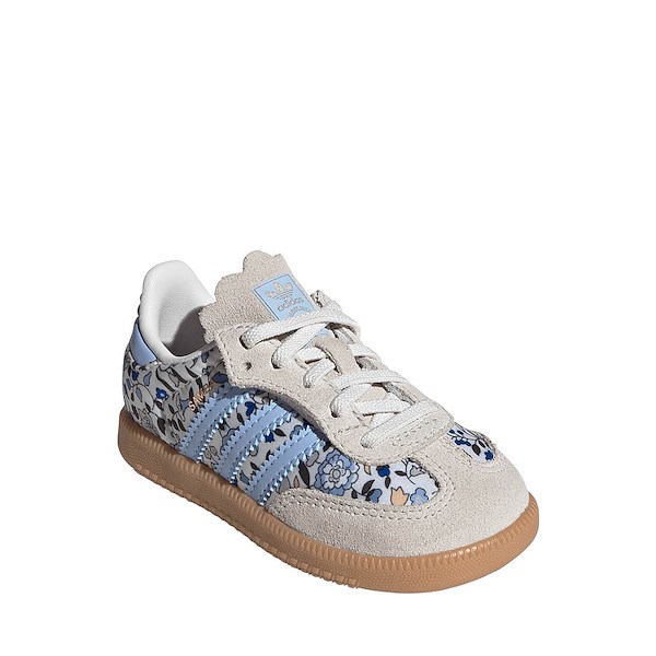 alternate view adidas x Liberty London Samba OG Comfort Closure Elastic Lace Athletic Shoe - Baby / Toddler - Multicolor / Off White / GumALT5