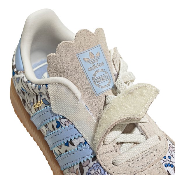alternate view adidas x Liberty London Samba OG Comfort Closure Elastic Lace Athletic Shoe - Baby / Toddler - Multicolor / Off White / GumALT5B