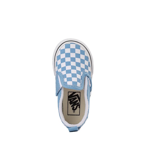 alternate view Vans Slip-On V Checkerboard Skate Shoe - Baby / Toddler - Heritage Blue / WhiteALT2