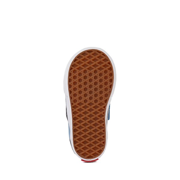 alternate view Vans Slip-On V Checkerboard Skate Shoe - Baby / Toddler - Heritage Blue / WhiteALT3