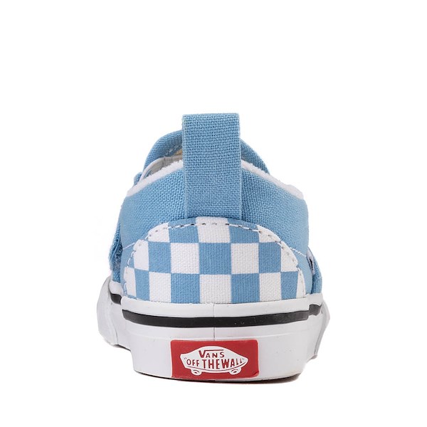alternate view Vans Slip-On V Checkerboard Skate Shoe - Baby / Toddler - Heritage Blue / WhiteALT4