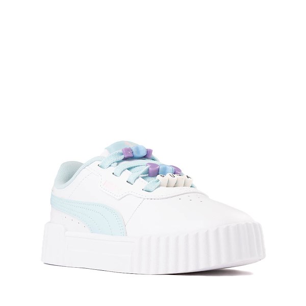 alternate view PUMA Carina 3.0 Friendship Bracelet Athletic Shoe - Little Kid / Big Kid - White / Aqua / PinkALT5