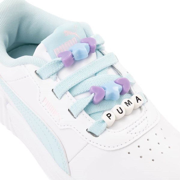 alternate view PUMA Carina 3.0 Friendship Bracelet Athletic Shoe - Little Kid / Big Kid - White / Aqua / PinkALT5B