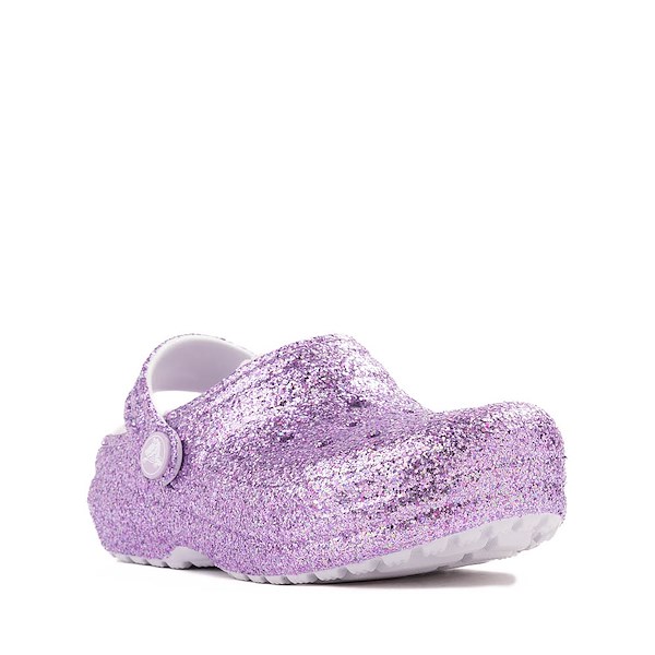 alternate view Crocs Classic Lined Chunky Glitter Clog - Little Kid / Big Kid - Purple MoonALT5