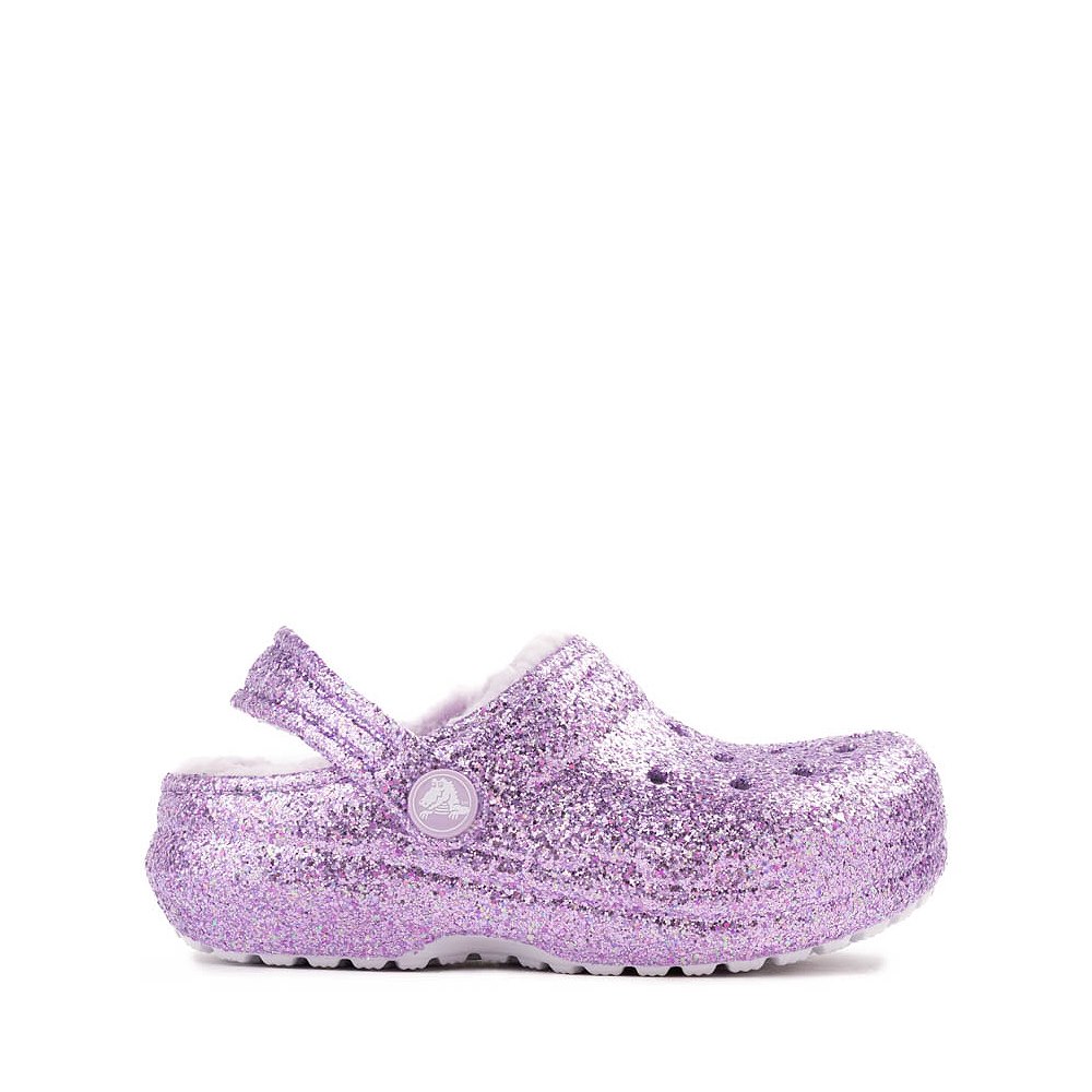 Crocs Classic Lined Chunky Glitter Clog - Little Kid / Big Kid - Purple Moon
