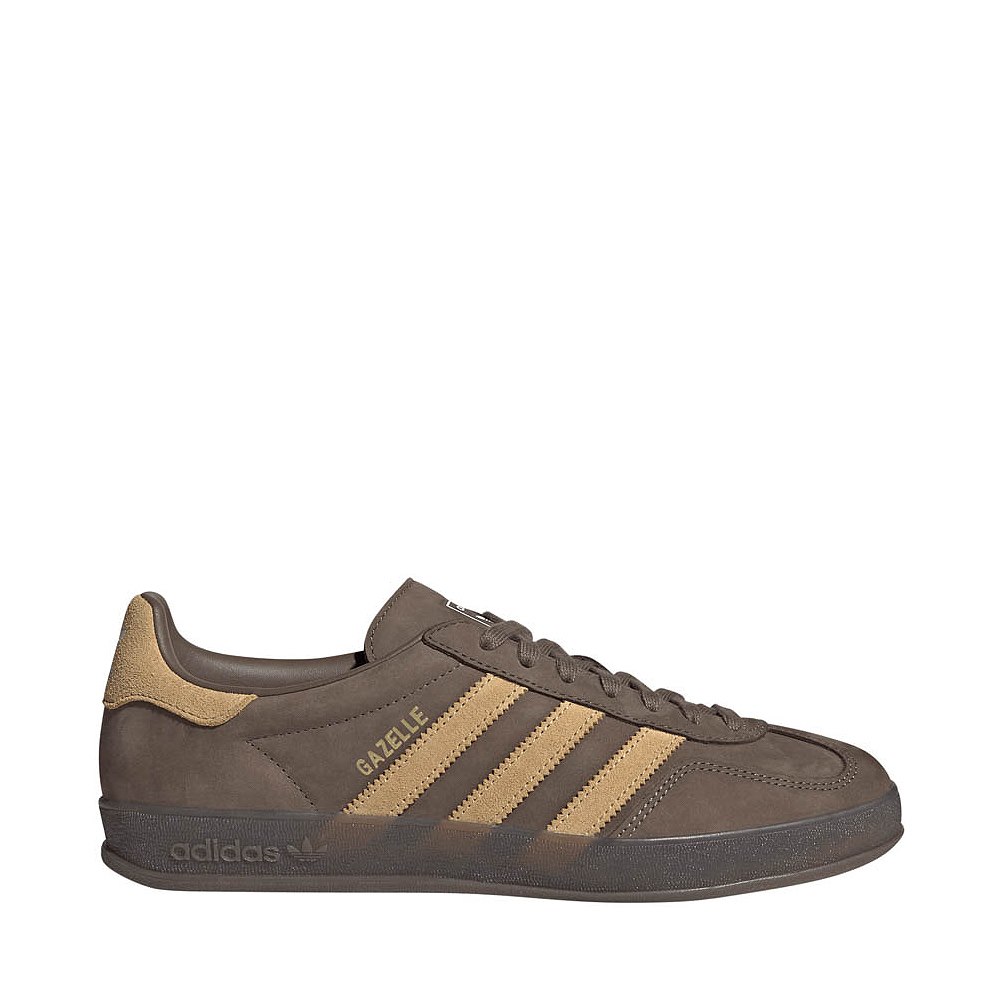 Mens adidas Gazelle Indoor Athletic Shoe - Cargo Brown / Golden Beige / White