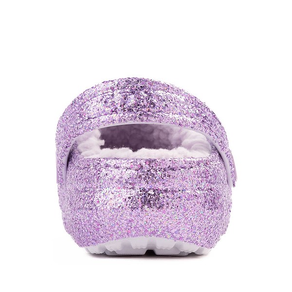 alternate view Crocs Classic Lined Chunky Glitter Clog - Baby / Toddler - Purple MoonALT4