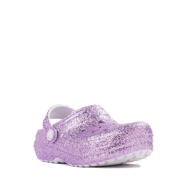 alternate view Crocs Classic Lined Chunky Glitter Clog - Baby / Toddler - Purple MoonALT5