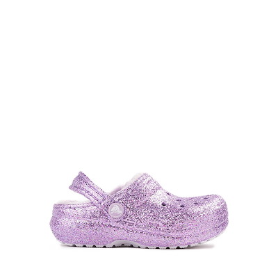 Crocs Classic Lined Chunky Glitter Clog - Baby / Toddler - Purple Moon