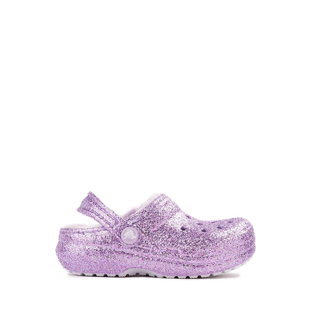 Crocs Classic Lined Chunky Glitter Clog - Baby / Toddler - Purple Moon