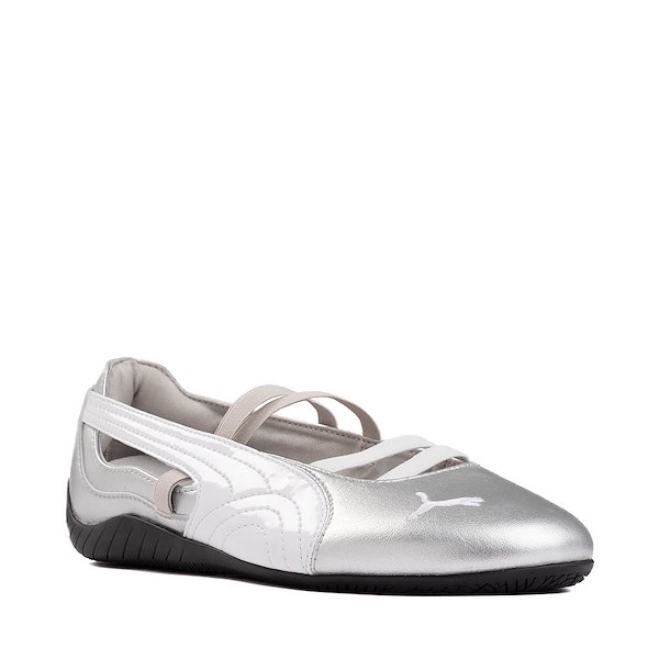 alternate view Womens PUMA Speedcat Ballet Metallic Sneaker - Silver / PUMA WhiteALT5