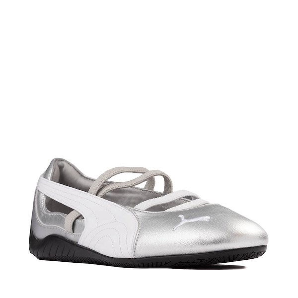 alternate view Womens PUMA Speedcat Ballet Metallic Sneaker - Silver / PUMA WhiteALT5