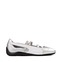 Womens PUMA Speedcat Ballet Metallic Sneaker - Silver / PUMA White