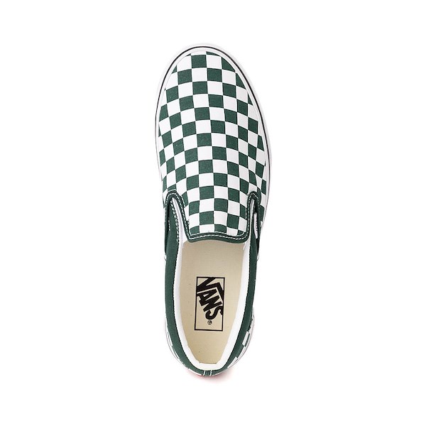 alternate view Vans Classic Slip-On Checkerboard Skate Shoe - EmeraldALT2