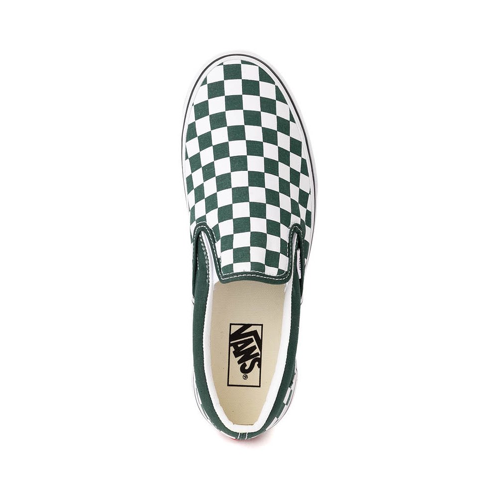 Vans Classic Slip-On Checkerboard Skate Shoe - Emerald  display picture 3