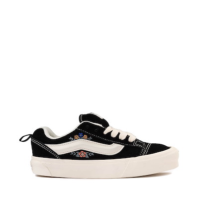 Main view of Vans Knu Skool Skate Shoe - Black / Floral