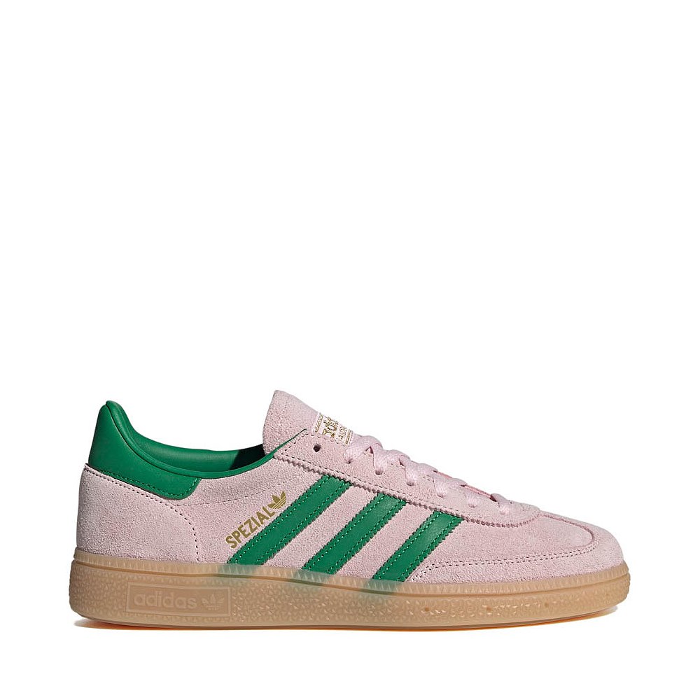 Womens adidas Handball Spezial Athletic Shoe - Clear Pink / Green / Gold Metallic