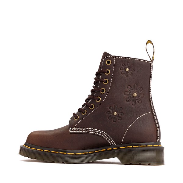 alternate view Womens Dr. Martens 1460 Pascal Flower 8-Eye Boot - Dark BrownALT1