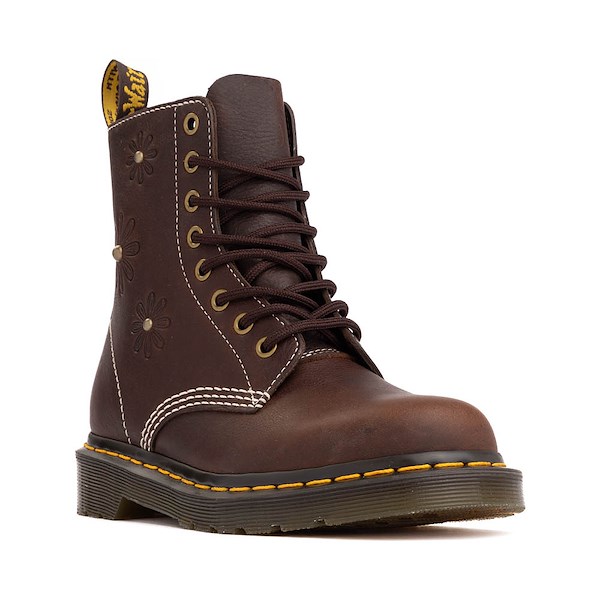 alternate view Womens Dr. Martens 1460 Pascal Flower 8-Eye Boot - Dark BrownALT5