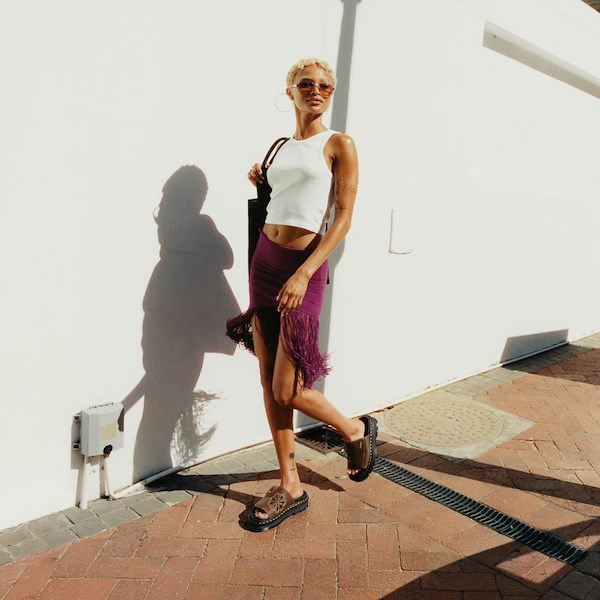 alternate view Dr. Martens Zebzag Dunnet Slide Sandal - Dark BrownALT1B