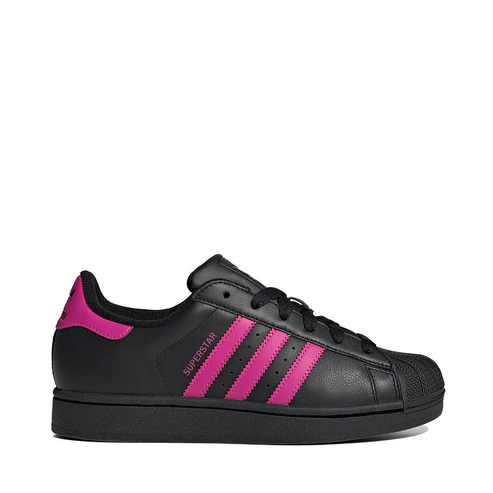Womens adidas Superstar II Athletic Shoe - Core Black / Semi Lucid Fuchsia / Core Black