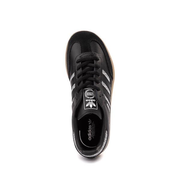 alternate view adidas Samba OG Athletic Shoe - Little Kid - Core Black / Core Black / Silver MetallicALT2