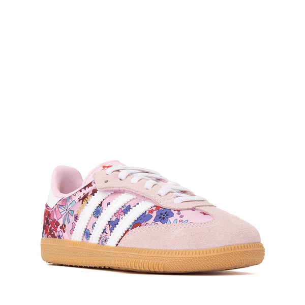 alternate view adidas x Liberty London Samba OG Comfort Closure Elastic Lace Athletic Shoe - Little Kid - Clear Pink / Cloud White / GumALT5
