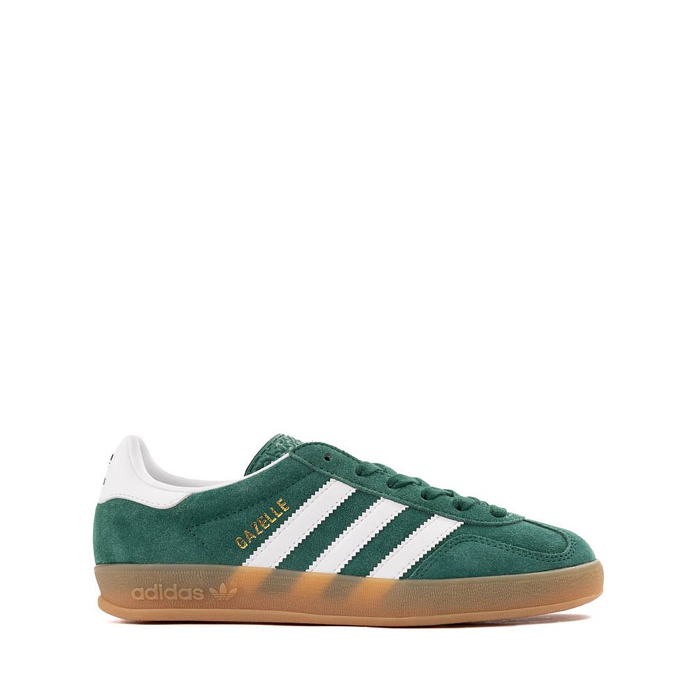 adidas Gazelle Indoor Athletic Shoe - Big Kid - Collegiate Green / White / Gum