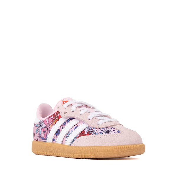 alternate view adidas x Liberty London Samba OG Comfort Closure Elastic Lace Athletic Shoe - Baby / Toddler - Clear Pink / Cloud White / GumALT5