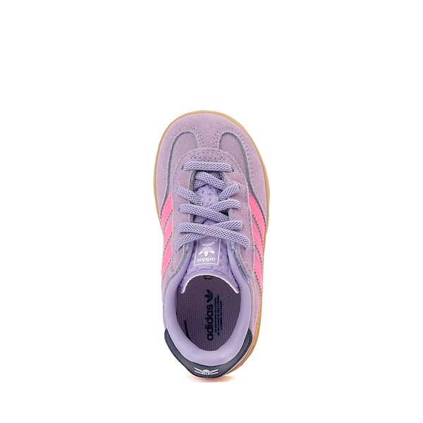 alternate view adidas Gazelle Indoor Comfort Closure Elastic Lace Athletic Shoe - Baby / Toddler - Powder Plum / Lucid Pink / GumALT2