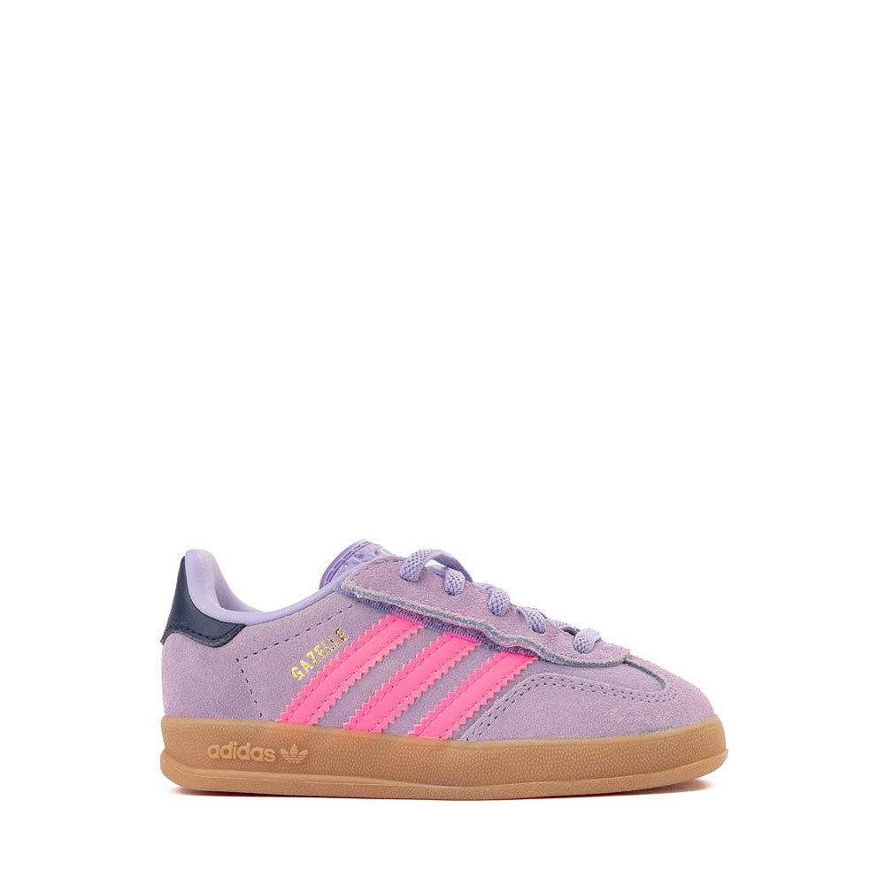 adidas Gazelle Indoor Comfort Closure Elastic Lace Athletic Shoe - Baby / Toddler - Powder Plum / Lucid Pink / Gum